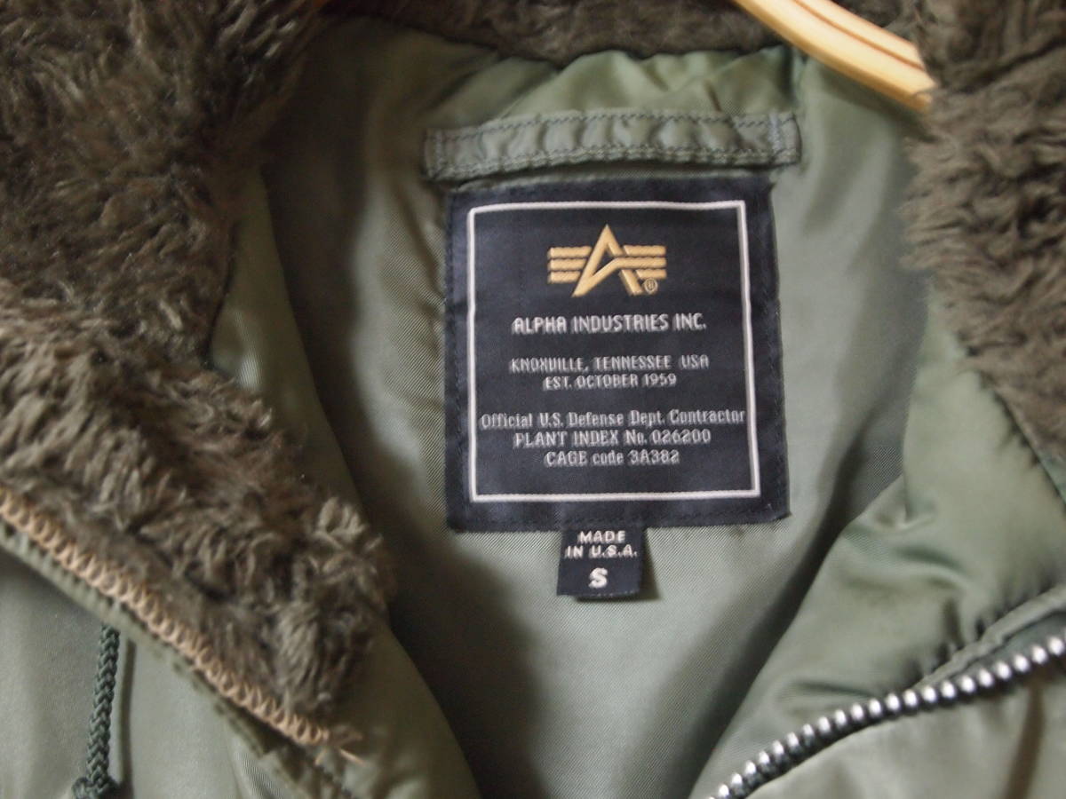 Alpha Industries TYPE N-3B MIL-J-6279 SMALL MADE IN U S A_画像2