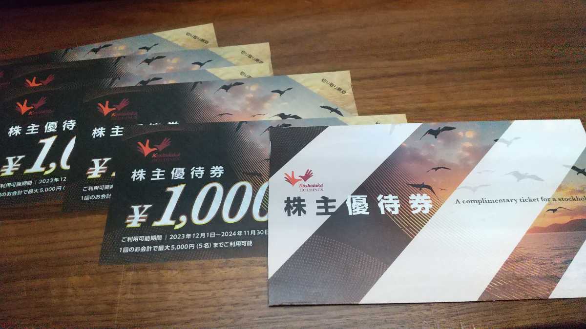 ☆送料無料　最新　コシダカ　株主優待割引券　5000円　2024年11月末まで有効_画像1