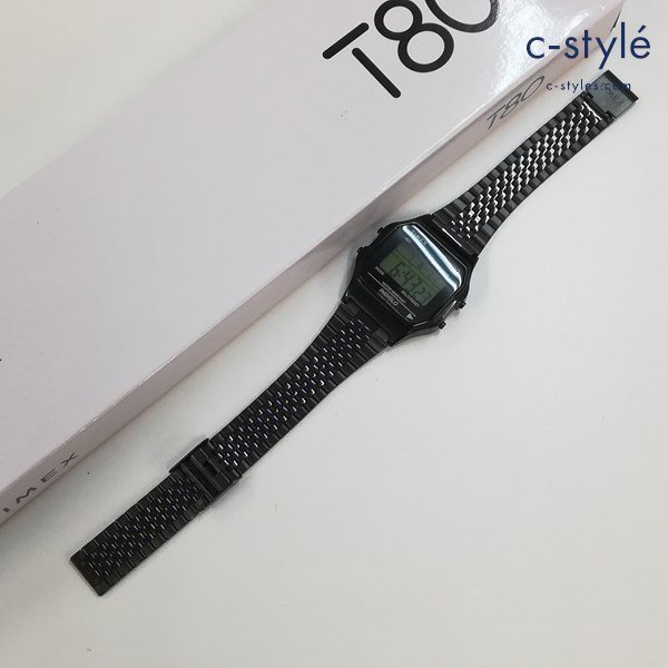 A302a [動作品] TIMEX タイメックス 腕時計 ブラック T80 B RACELET BLACK デジタル クォーツ式 | ファッション小物 G_画像1