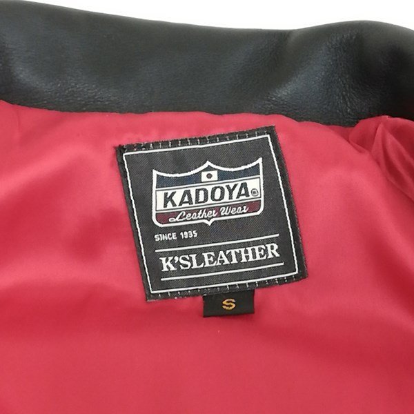 A703c [人気] KADOYA カドヤ K'S LEATHER ライダースジャケット S ブラック No.1174 TWR-PADDED | その他 D_画像3