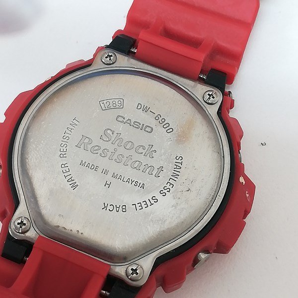 A715a [難あり] CASIO カシオ G-SHOCK 腕時計 レッド DW-6900 H-4T クォーツ | ファッション小物 D_画像4