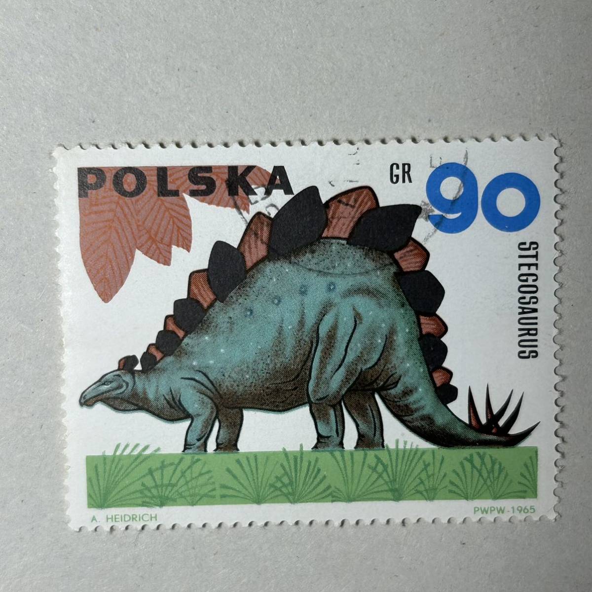 恐竜 動物シリーズ ポーランドの動物切手　1966 ポスト スタンプの先史時代の魚のディニクティス 古生物学の魚の切手 切手_画像10