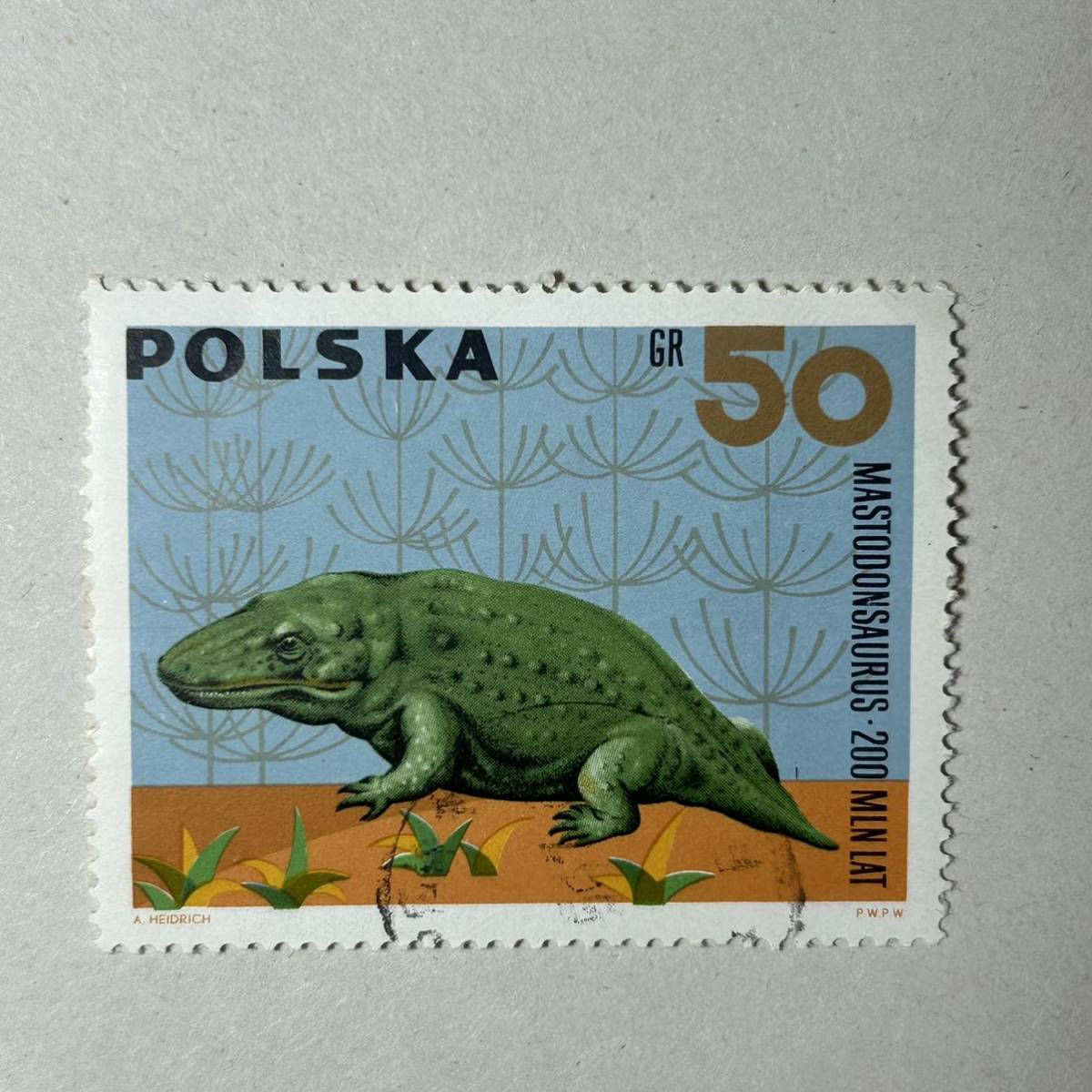 恐竜 動物シリーズ ポーランドの動物切手　1966 ポスト スタンプの先史時代の魚のディニクティス 古生物学の魚の切手 切手_画像7