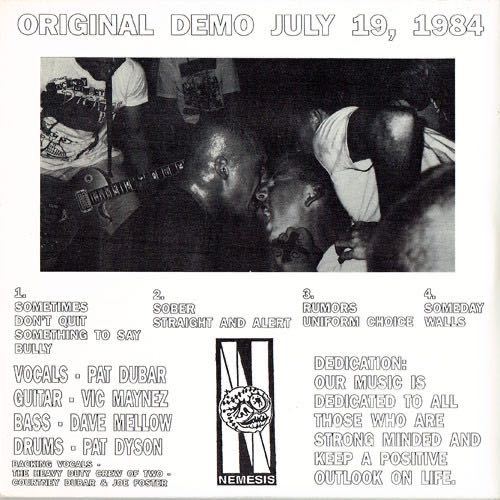 Uniform Choice Original Demo July 19, 1984 Vinyl 7インチ nyhc metalcore powerviolence punk crust hardcore_画像4