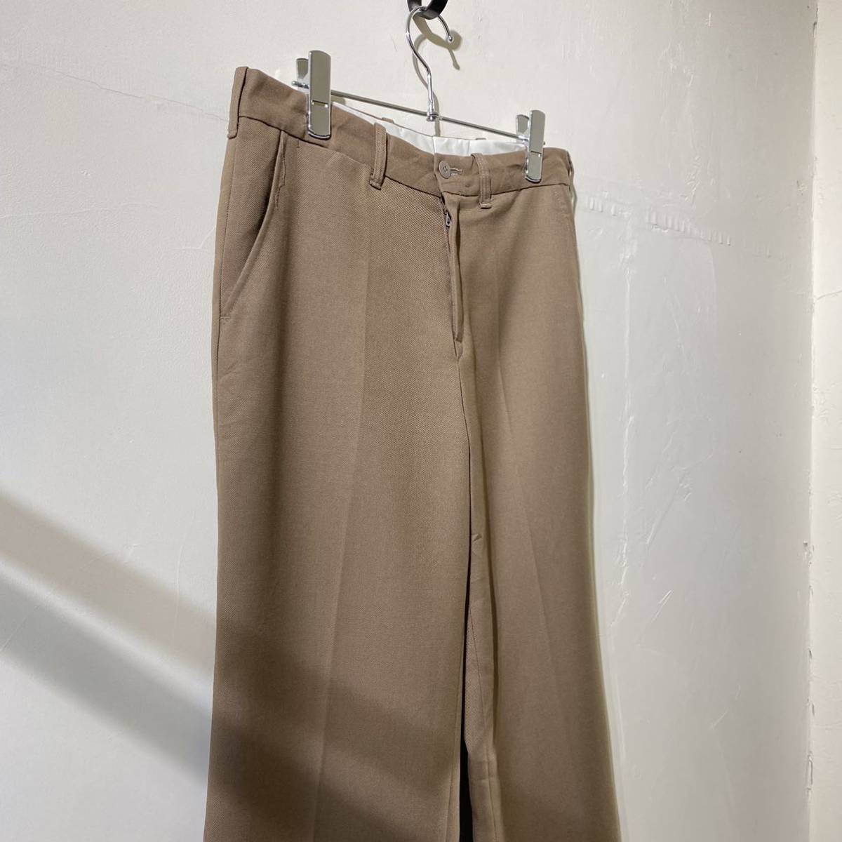 vintage euro wool poly flare pants ヨーロッパ古着 ビンテージ フレアパンツ ブーツカット ベルボトム ウールパンツ 60s 70s_画像5