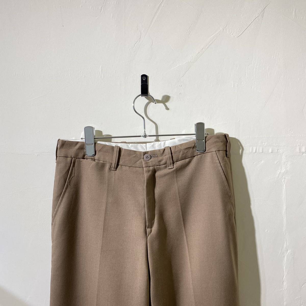 vintage euro wool poly flare pants ヨーロッパ古着 ビンテージ フレアパンツ ブーツカット ベルボトム ウールパンツ 60s 70s_画像2