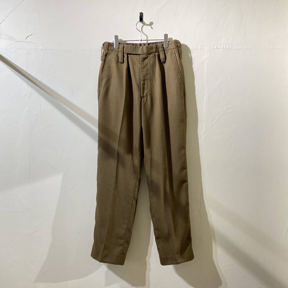 vintage military wool poly dress brown pants イギリス軍 古着 ミリタリー ウールポリドレスブラウンパンツ 軍物 ビンテージ_画像1