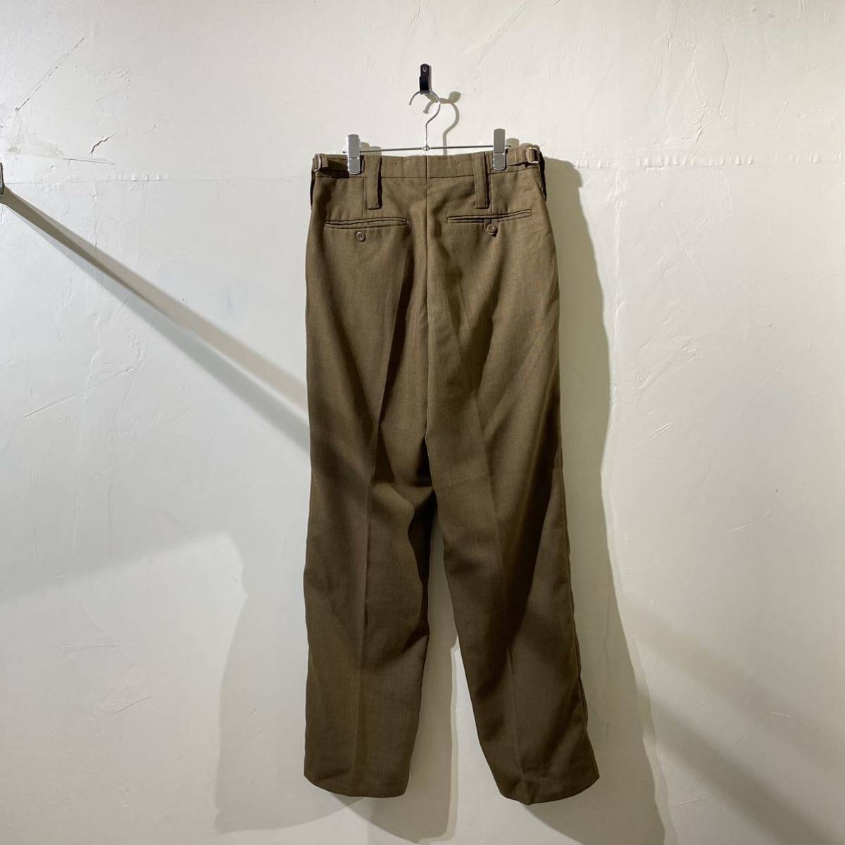 vintage military wool poly dress brown pants イギリス軍 古着 ミリタリー ウールポリドレスブラウンパンツ 軍物 ビンテージ_画像8