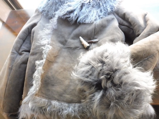 羊革 ラムレザー ジャケット (レディース) size38 　ブラウンxグレーのファー_画像6