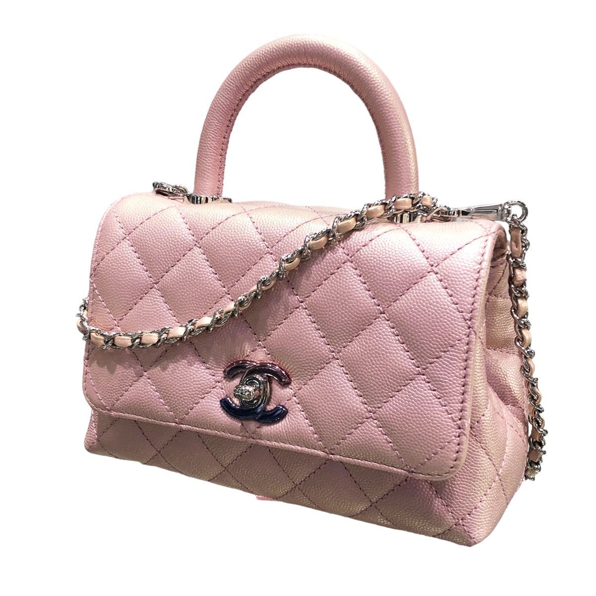 【中古】 CHANEL シャネル AS2215 ココハンドルXXS トップハンドル キャビアスキン チェーンショルダーバッグ 23045759 AK_画像1