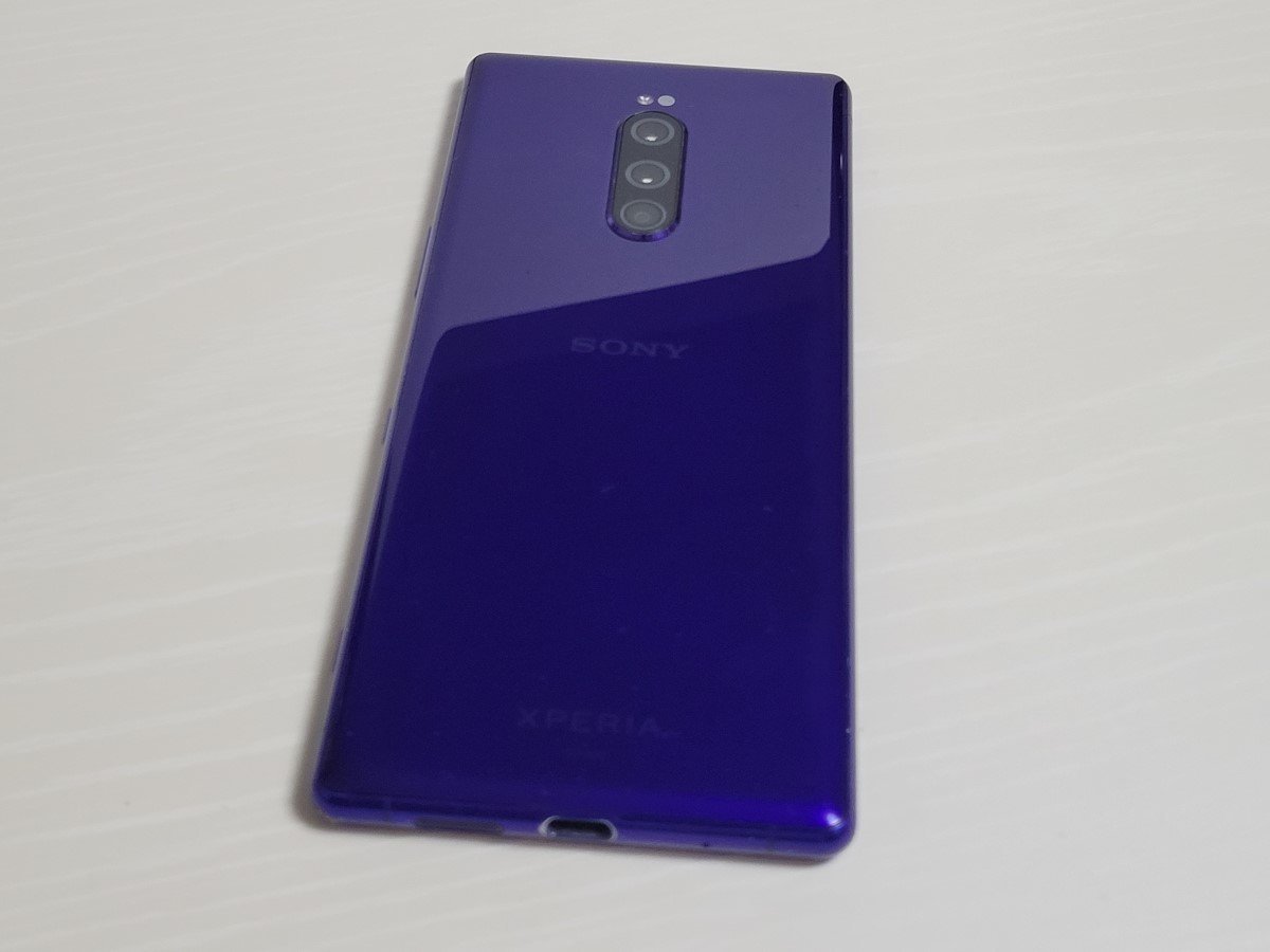 ☆【36622WM】 完動品 au SOV40 SONY Xperia 1 パープル SIMロック解除