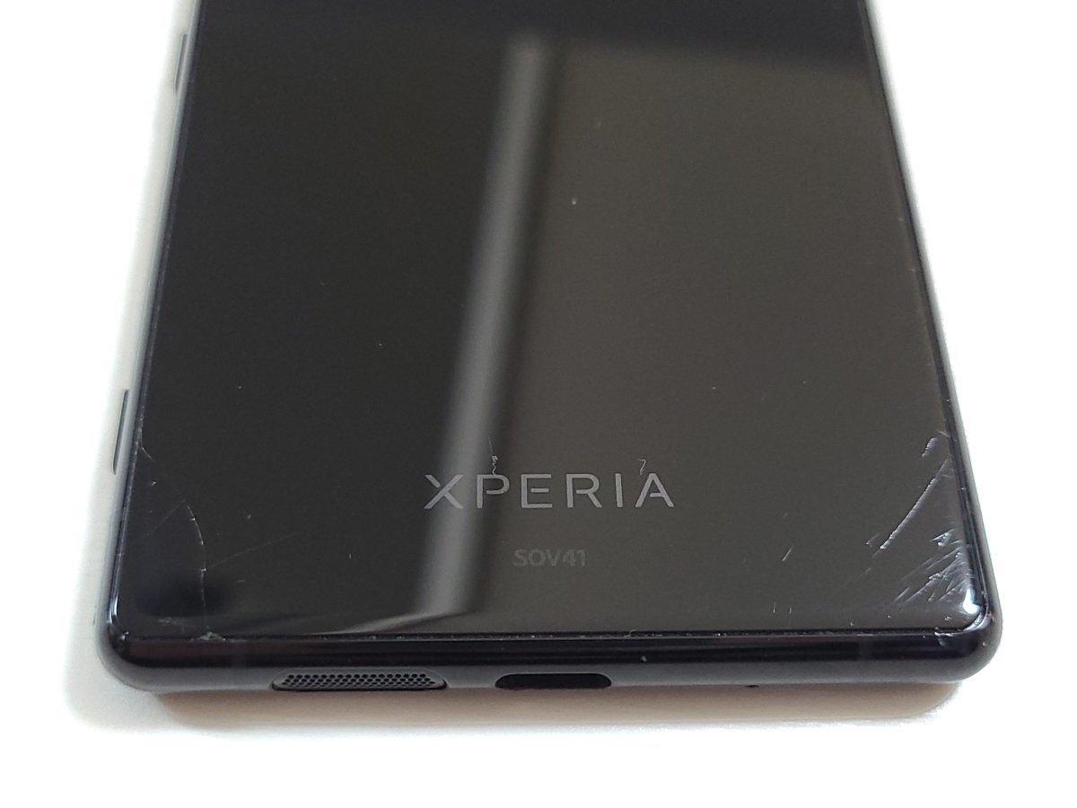 　★【36228WM】 ジャンク au SOV41 SONY Xperia 5 ブラック SIMロック解除済 1円 ! 1スタ !_画像3