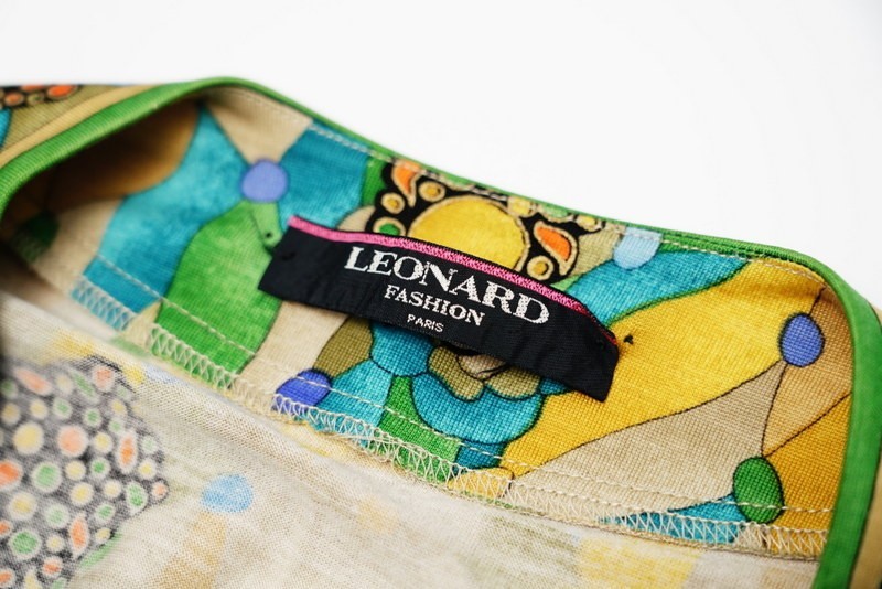 TG8188●LEONARD*レオナール*シルク ウール*ブラウス*シャツ ジャケット*花柄*総柄*sizeM*イエロー系_画像8