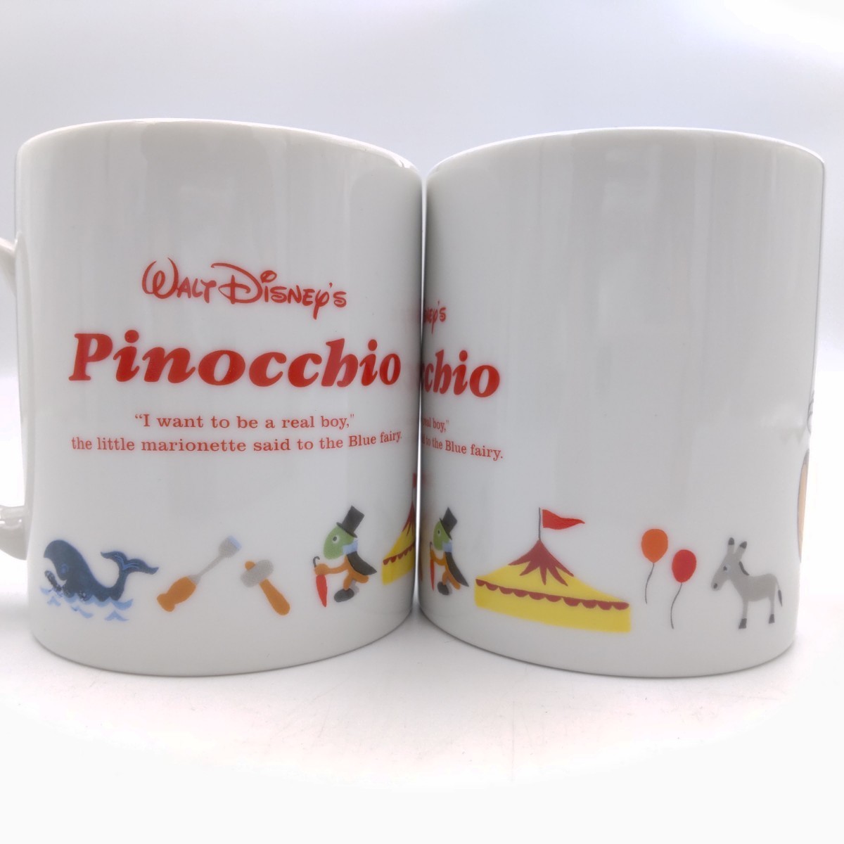 ディズニー ピノキオ マグカップ 2個 Walt Disney Pinocchio mug Sony Creative Products 新品 未使用 訳あり含む お買い得 箱なし_画像3