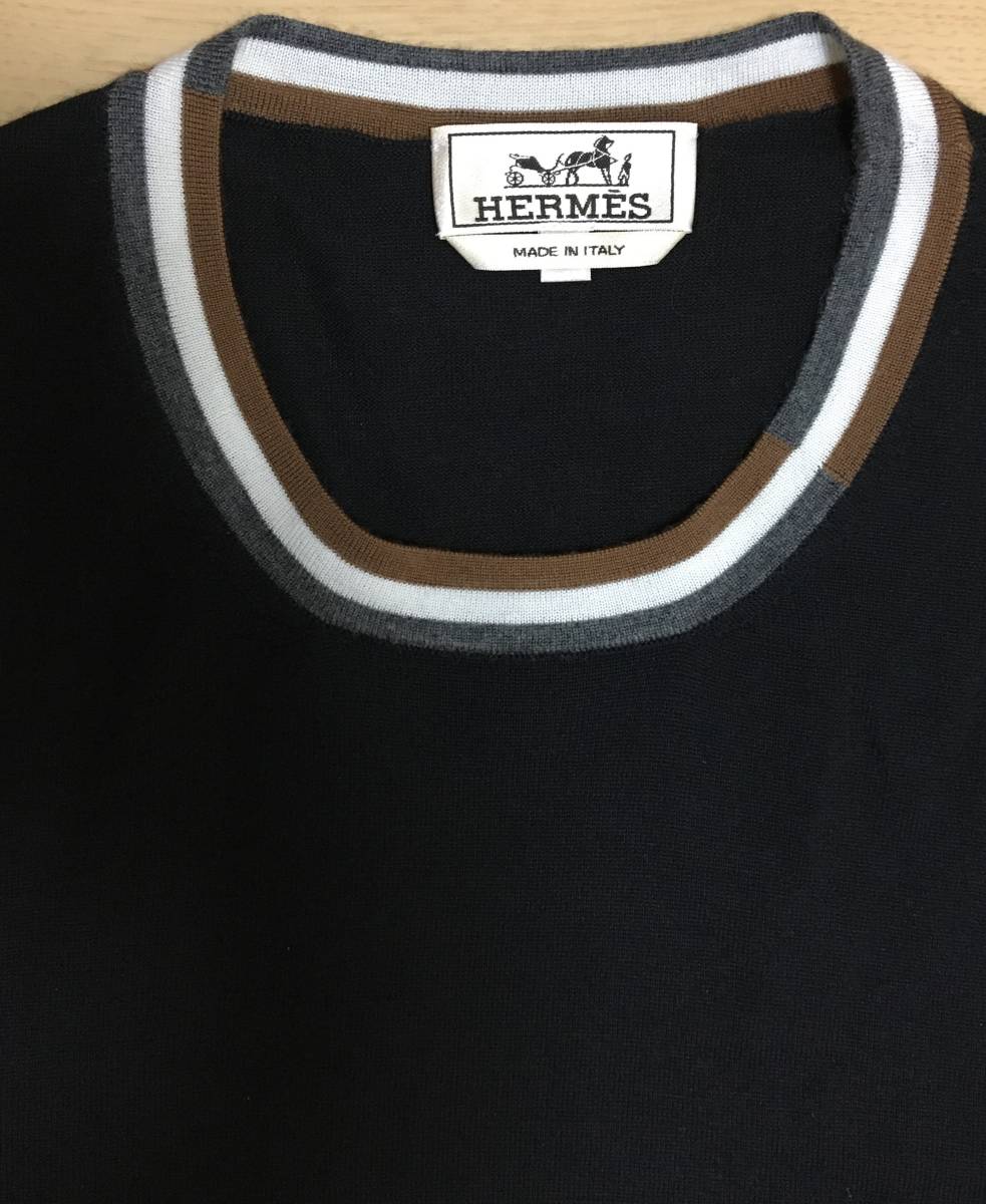 【新品未使用】HERMES セーター ブラック Lサイズ イタリア製 メンズ　エルメス 黒 タグ付き ニット_画像4