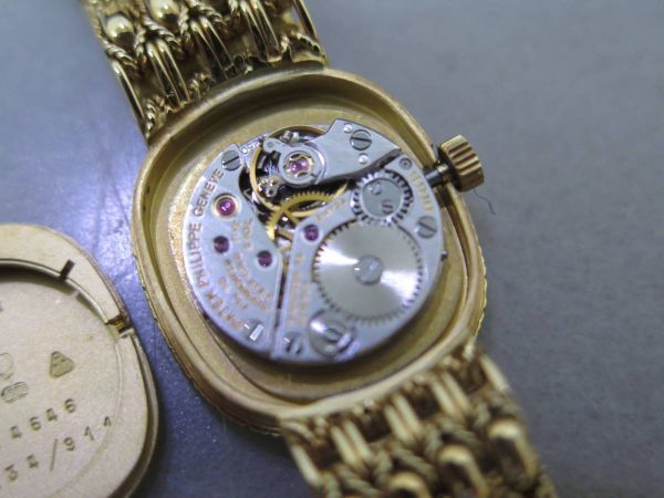 PATEK PHILIPPE パテック フィリップ K18無垢 レディース 手巻 4134/911 ダイヤベゼル ダイヤ文字盤_画像4