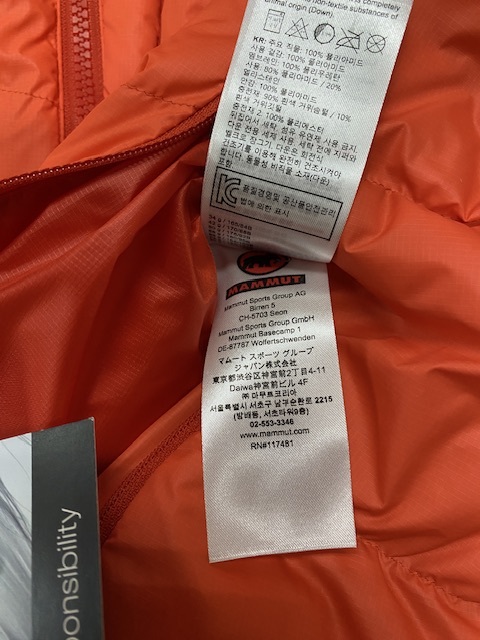 未使用品 マムート (MAMMUT) Rime Pro IN Hybrid Hooded Jacket AF Men Size:L(ASIA) 46,200円ダウン 国内正規品_画像5