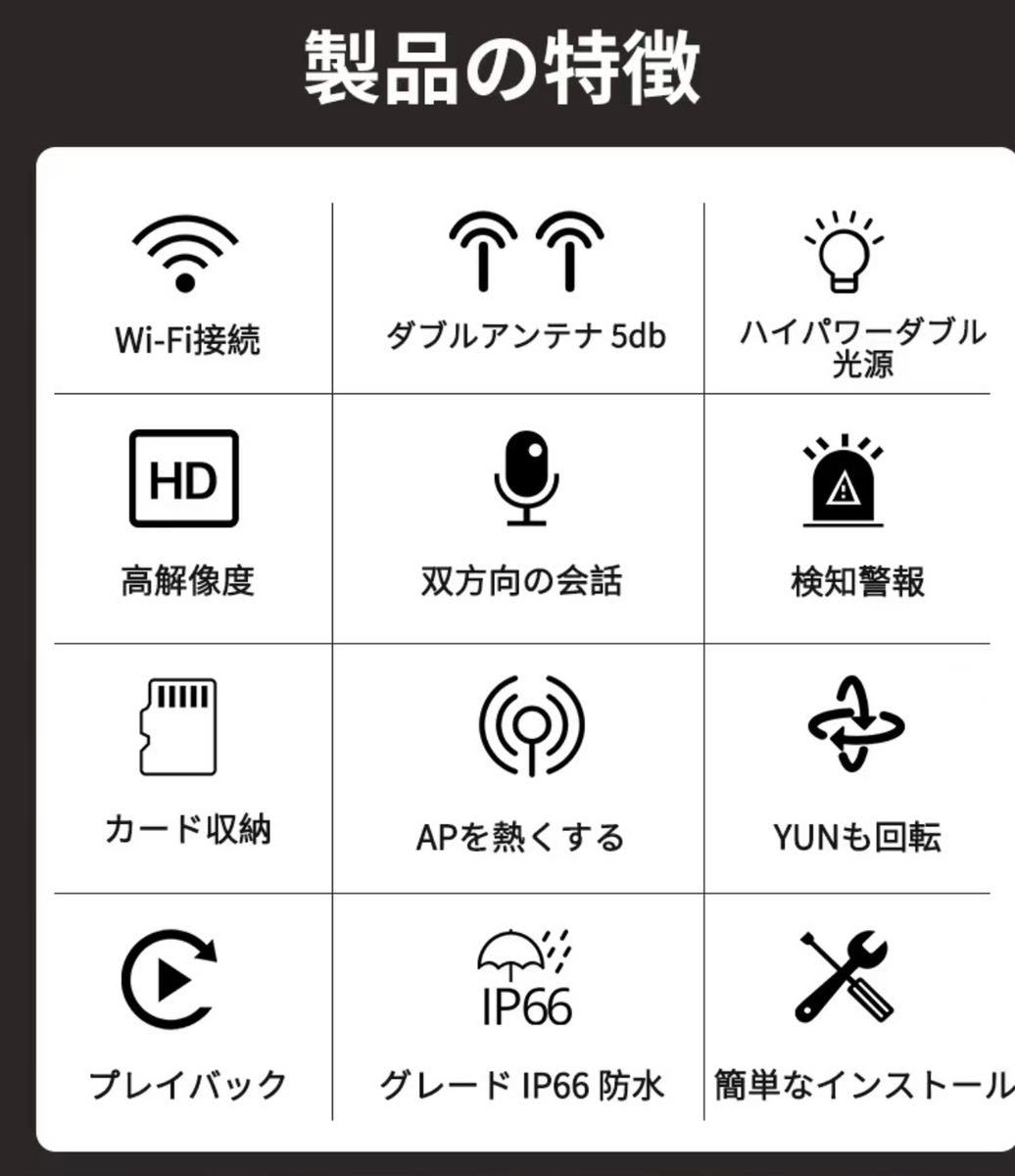 【2台セット】防犯カメラ WiFi ネットワークカメラ みまもりカメラ 人体検知_画像5