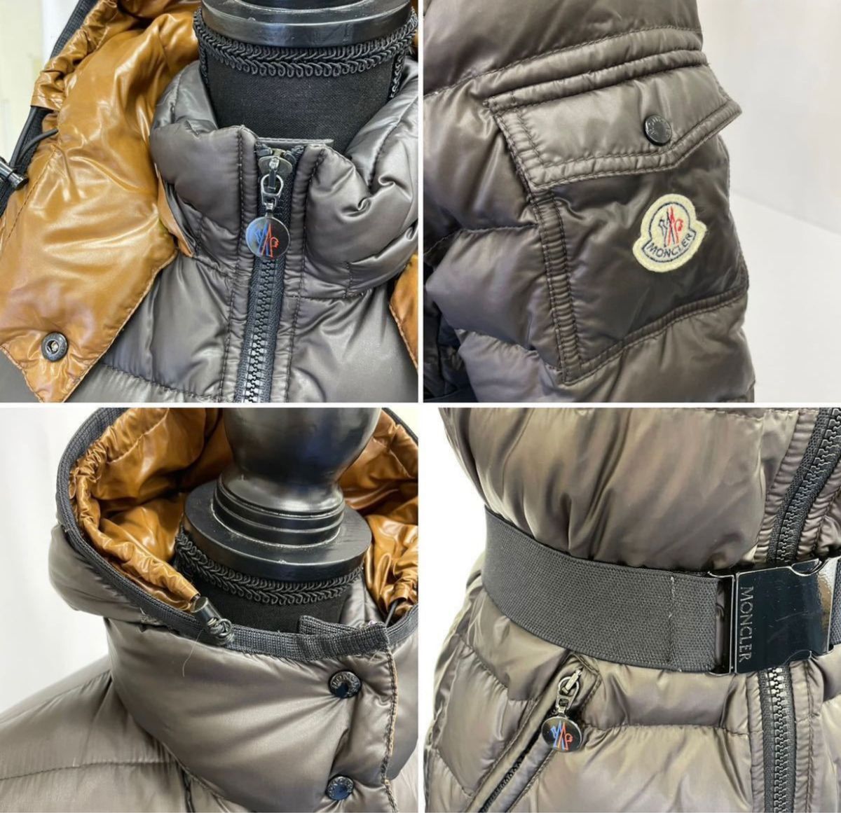 正規品☆美品 MONCLER モンクレール ダウンコート ロング サイズ０ MOKACINE モカシン レディース ブラック 