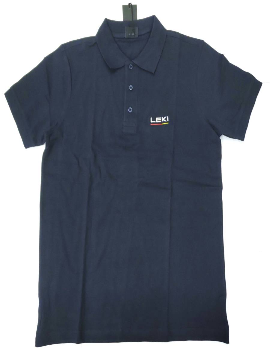 国内未発売の正規輸入・激レアアイテム！　LEKI　ポロシャツ　Tネイビーブルー　XL（日本規格ではXO相当）