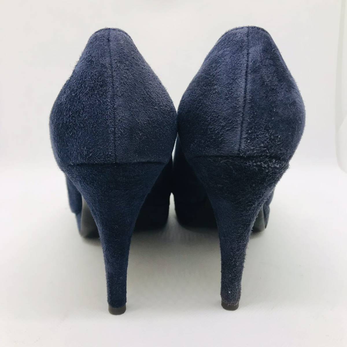 [ beautiful goods ]SAKIASsa Kia spin high heel domestic production 36 1/2 navy blue 