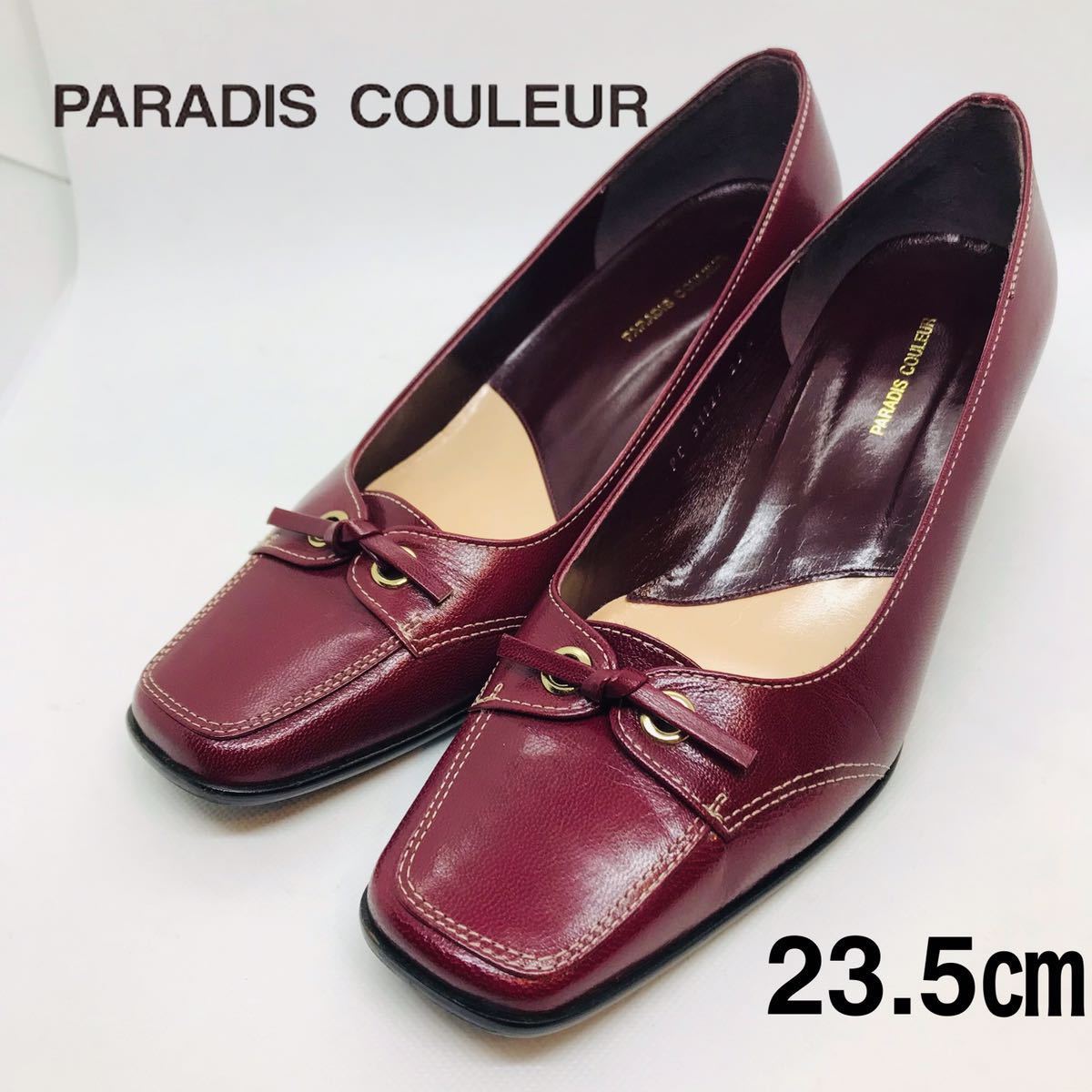 PARADIS COULEUR パンプス 国産 リボン 23.5㎝