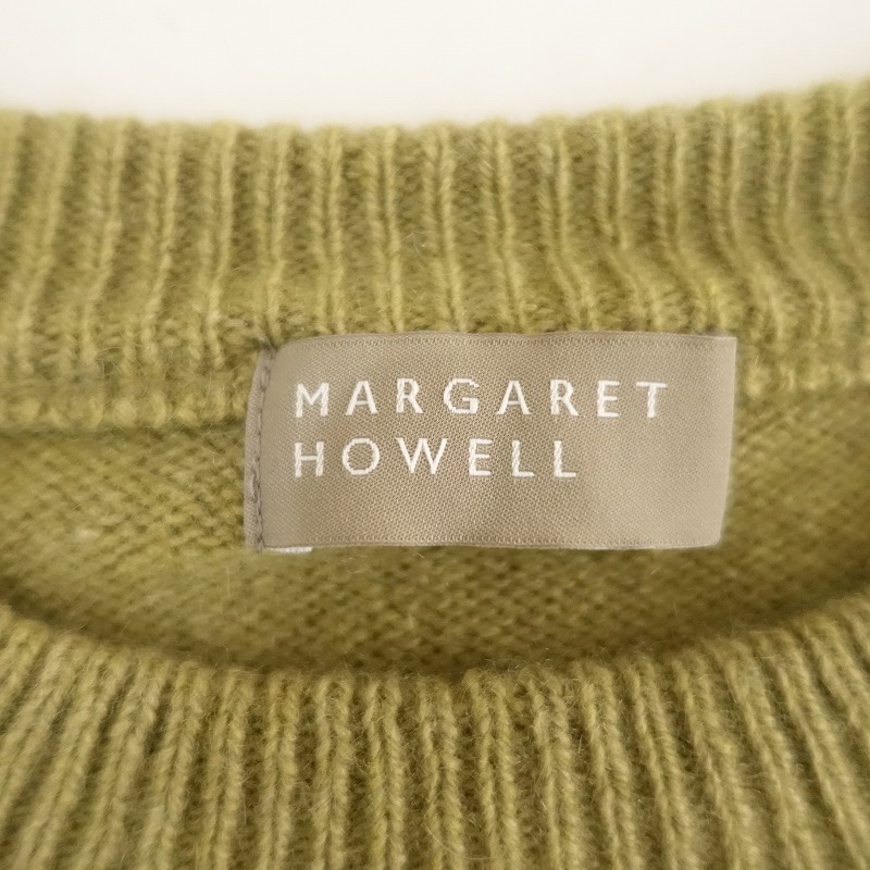 //マーガレットハウエル MARGARET HOWELL *カシミヤウールニットセーター*2ウールプルオーバーオリーブ(11-2311-48)【40L32a】_画像7