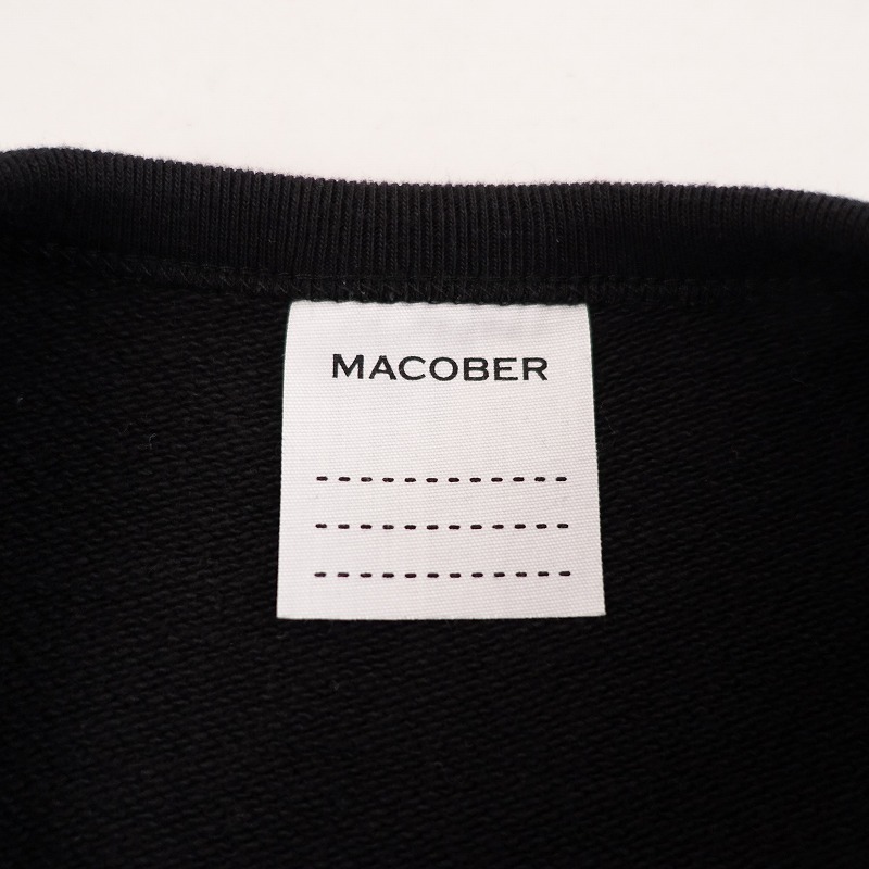 //マコバー MACOBER *裏毛スウェットスナップカーディガン*Fブラックコットンポリエステルシームポケット羽織(2-2311-427)【50L32a】_画像7