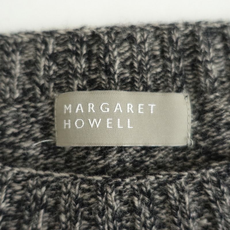 //マーガレットハウエル MARGARET HOWELL *カシミヤシルク混ニットクルーネックプルオーバー*2セーター(33-2311-699)【60L32】_画像8