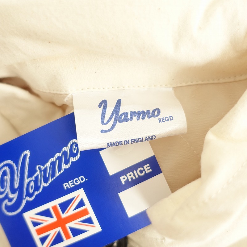 //【未使用/定価5.5万】ヤーモ Yarmo *キルティングラボコート*アイボリーロング中綿無地(jk33-2311-943)【61L32】_画像9