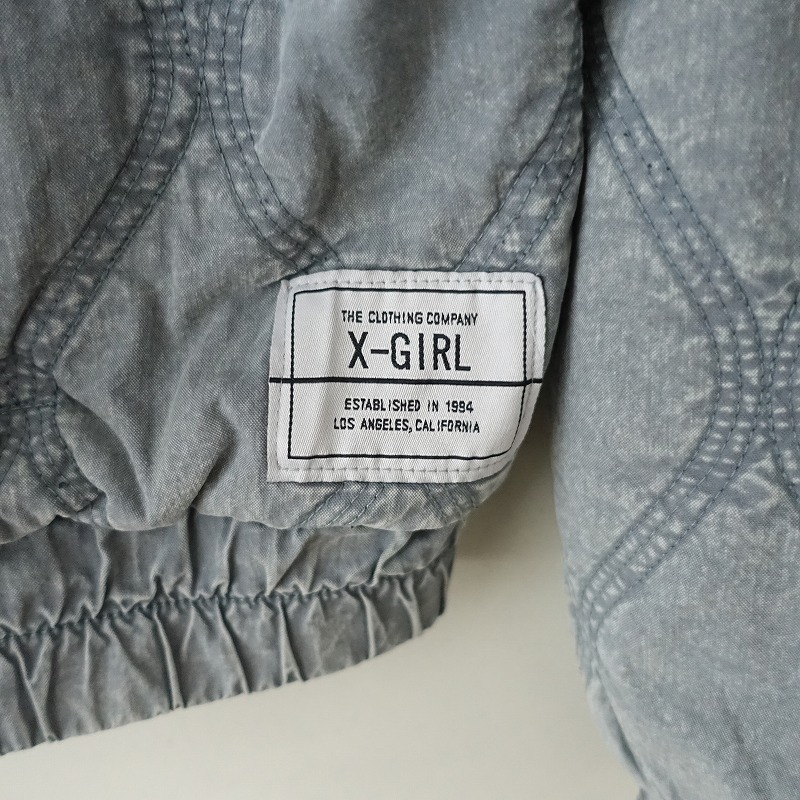 //[ regular price 2.3 ten thousand ]X girl X-girl * quilting jacket *M blouson dark gray blue group X-girl (jk33-2312-221)[52L32]