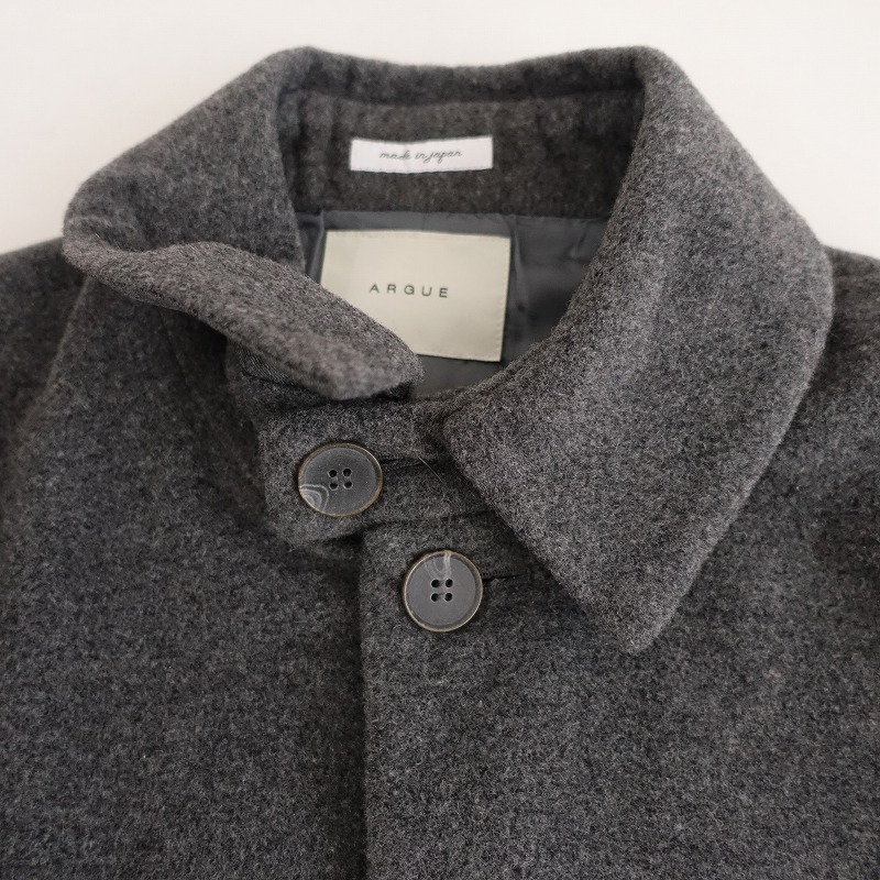 //agyu-ARGUE * wool . coat *F wool gray feather woven outer outer garment jacket wide (jk25-2312-201)[72L32]
