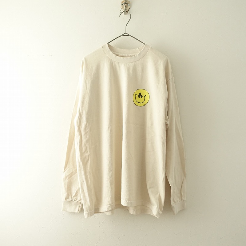 //【定価1.1万】HARi ハリ *スマイルプリントコットン長袖カットソー*2ロンTシャツ綿プルオーバートップス(m1-2312-284)【72L32】_画像1