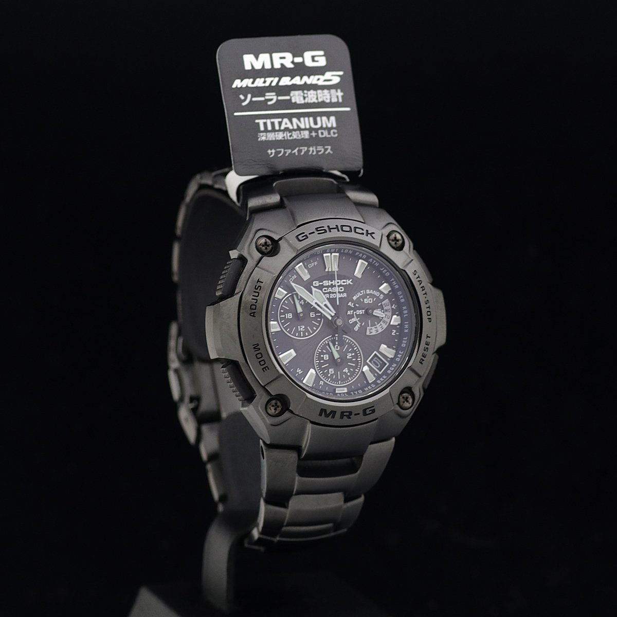 １円～ 超美品 CASIO カシオ G-SHOCK MR-G MRG-7500BJ-1AJF チタン・ブラックIP メンズ 電波ソーラー 箱保取タグ他 定価18.9万_画像8