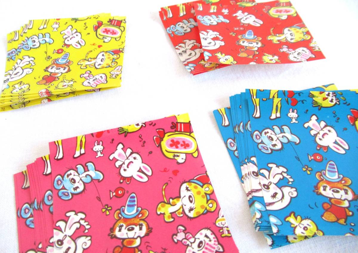 【箱入り】昭和レトロ　カラープリント カコちゃん　ミニミニ　おりがみ トーヨー　6_画像4