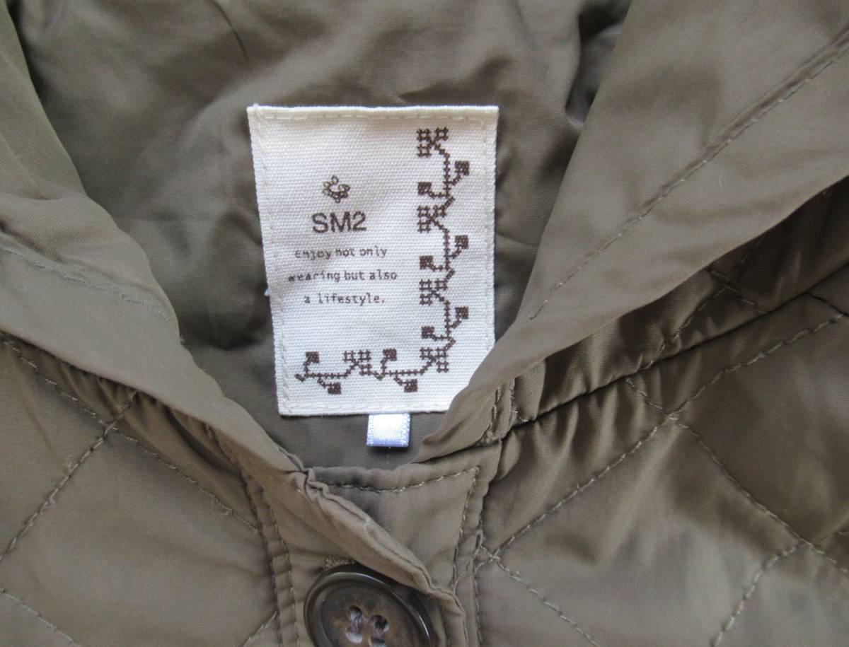 SM2 カーキ色 フード付 キルティング ジャケット/M サマンサモスモス　コート ジャンパー_画像3