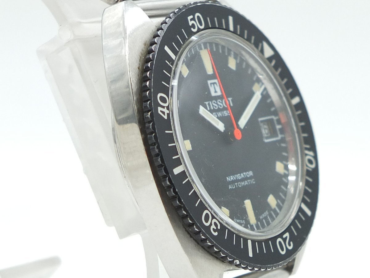 【z25282】TISSOT ティソ NAVIGATOR ナビゲーター Ref:44646-3X 自動巻き 腕時計 ブラック文字盤 格安スタート_画像3