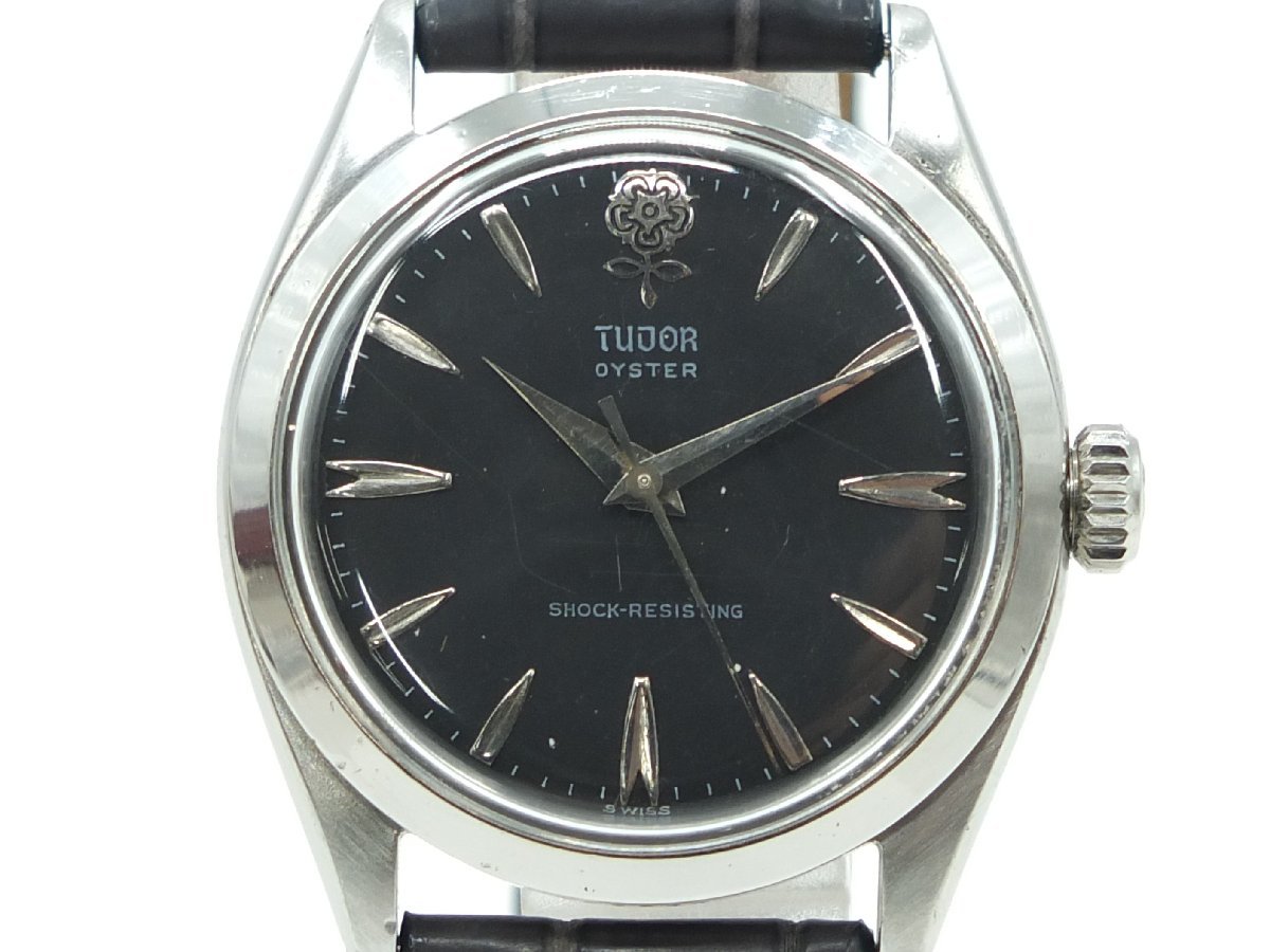 【z25295】TUDOR チュードル チューダー オイスター デカバラ ヴィンテージ 手巻き 腕時計 ブラック文字盤 箱付き 格安スタート_画像1