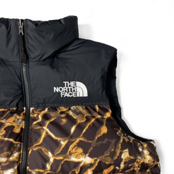 1円～!売切!【正規新品】THE NORTH FACE◆1996 RETRO NUPTSE VEST ダウンベスト ヌプシ US限定 2023最新 700フィル(XL)茶 総柄 190122-115_画像5