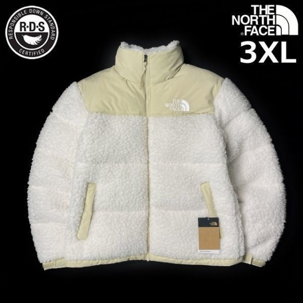 1円～!売切!【正規新品】THE NORTH FACE SHERPA NUPTSE JACKET ダウンジャケット ヌプシ モコモコ シェルパフリース ボア(3XL)白190122-175_画像1