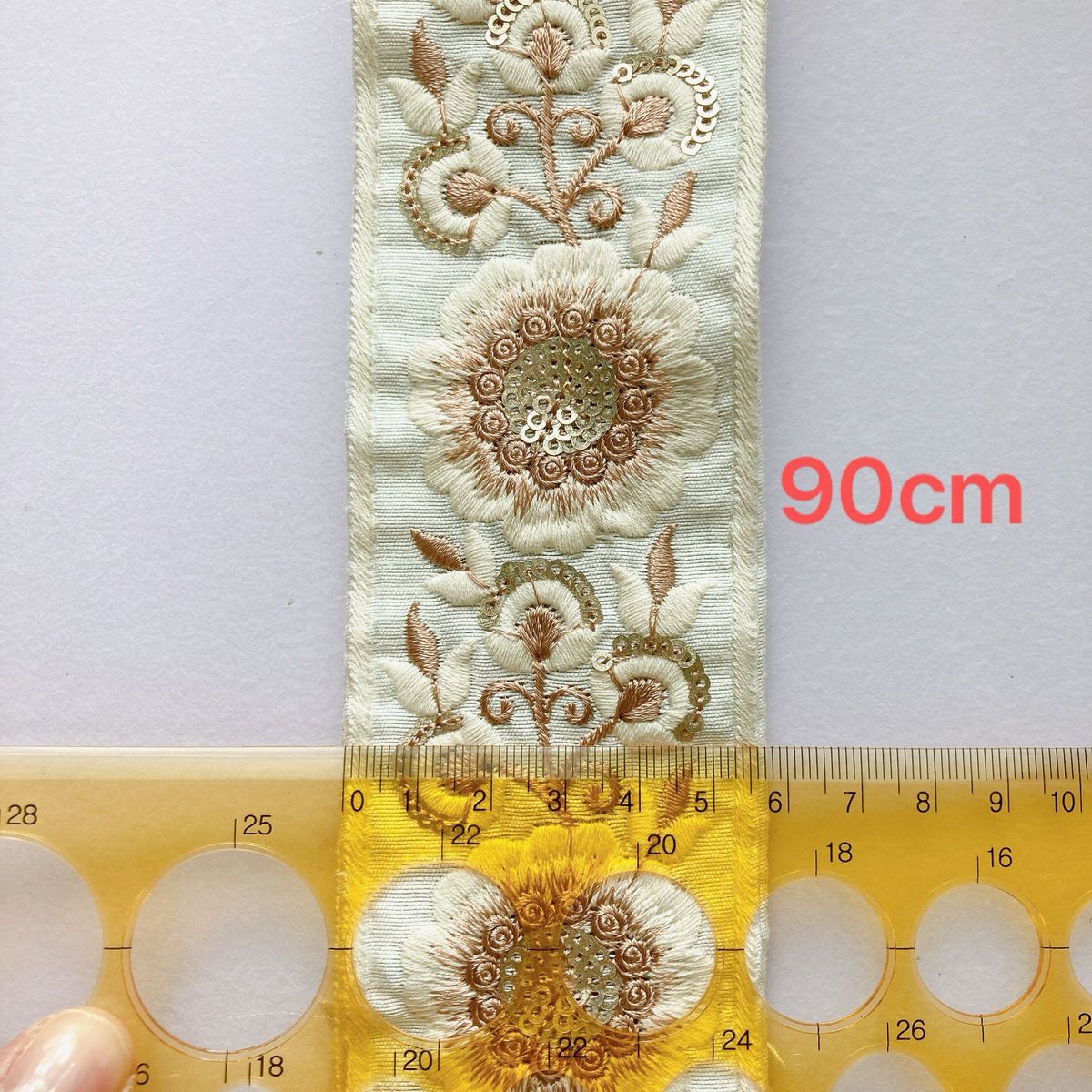 インド刺繍リボン3種セット ホワイト系