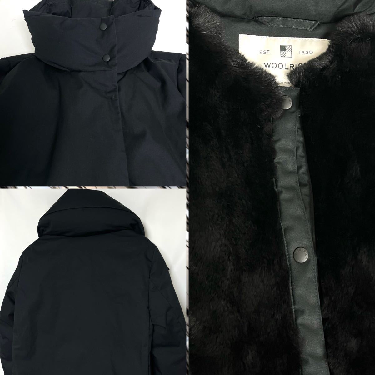 UNITED ARROWS WOOLRICH Woolrich special order COCOON rabbit fur down coat jacket 2020 year of model lady's XS S M black 