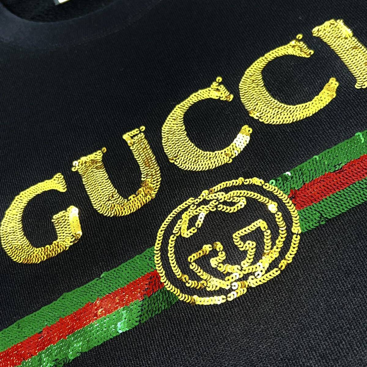 GUCCI グッチ スパンコール スウェット トレーナー 虎 トラ レディース イタリア製 国内正規品　ブラック　黒　S_画像7