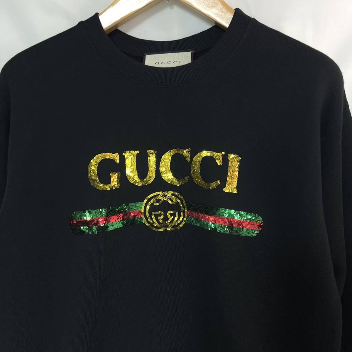 GUCCI グッチ スパンコール スウェット トレーナー 虎 トラ レディース イタリア製 国内正規品　ブラック　黒　S_画像6