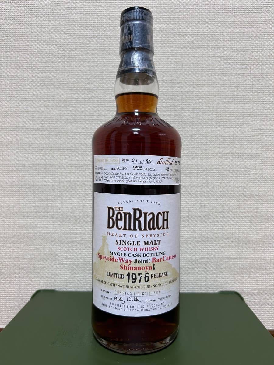 【レア限定25本OB】ベンリアック1976年／ BENRIACH 1976-2012 36yo OB for Speyside Way, Bar Caruso & Shinanoya_画像2