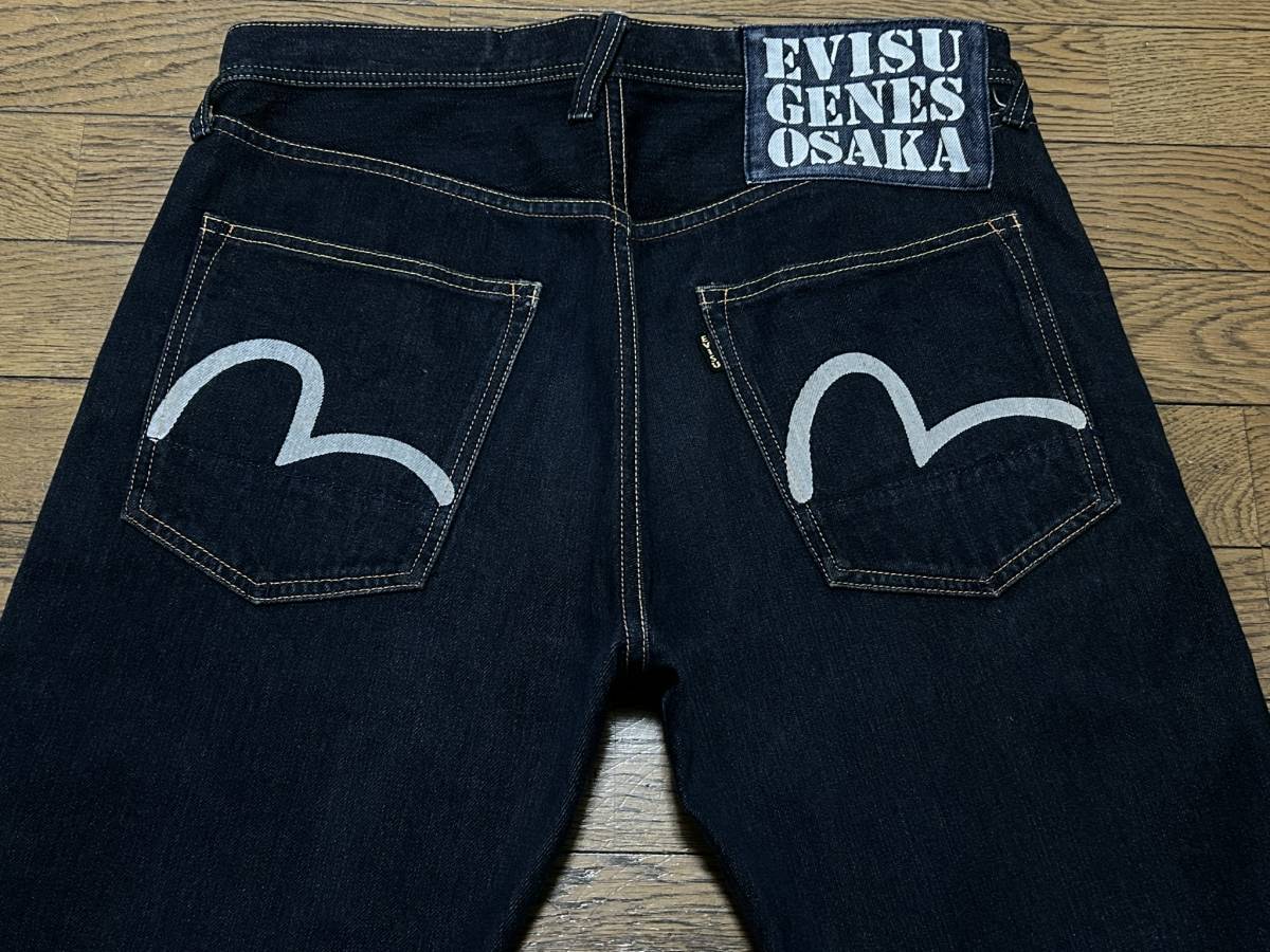 ※EVISU GENES OSAKA エヴィス エビス カモメペイント デニムパンツ 濃紺 34 　　　　　　　　　　 BJBC.AB_画像3