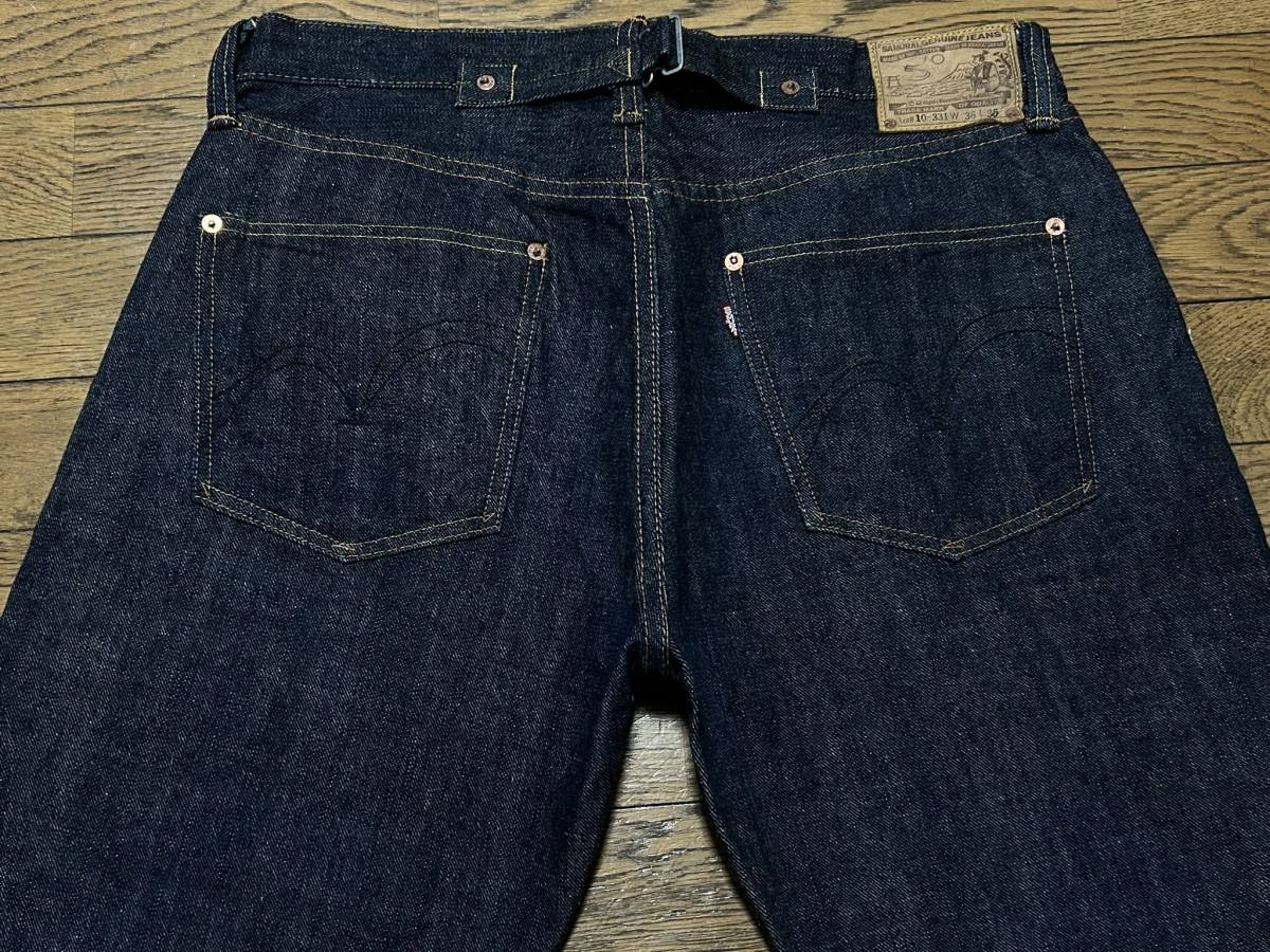 *SAMURAI Samurai jeans LOT #10-331 S526XXⅡsinchi back cell bichi Denim pants made in Japan dark blue large size 36 BJBC.AB