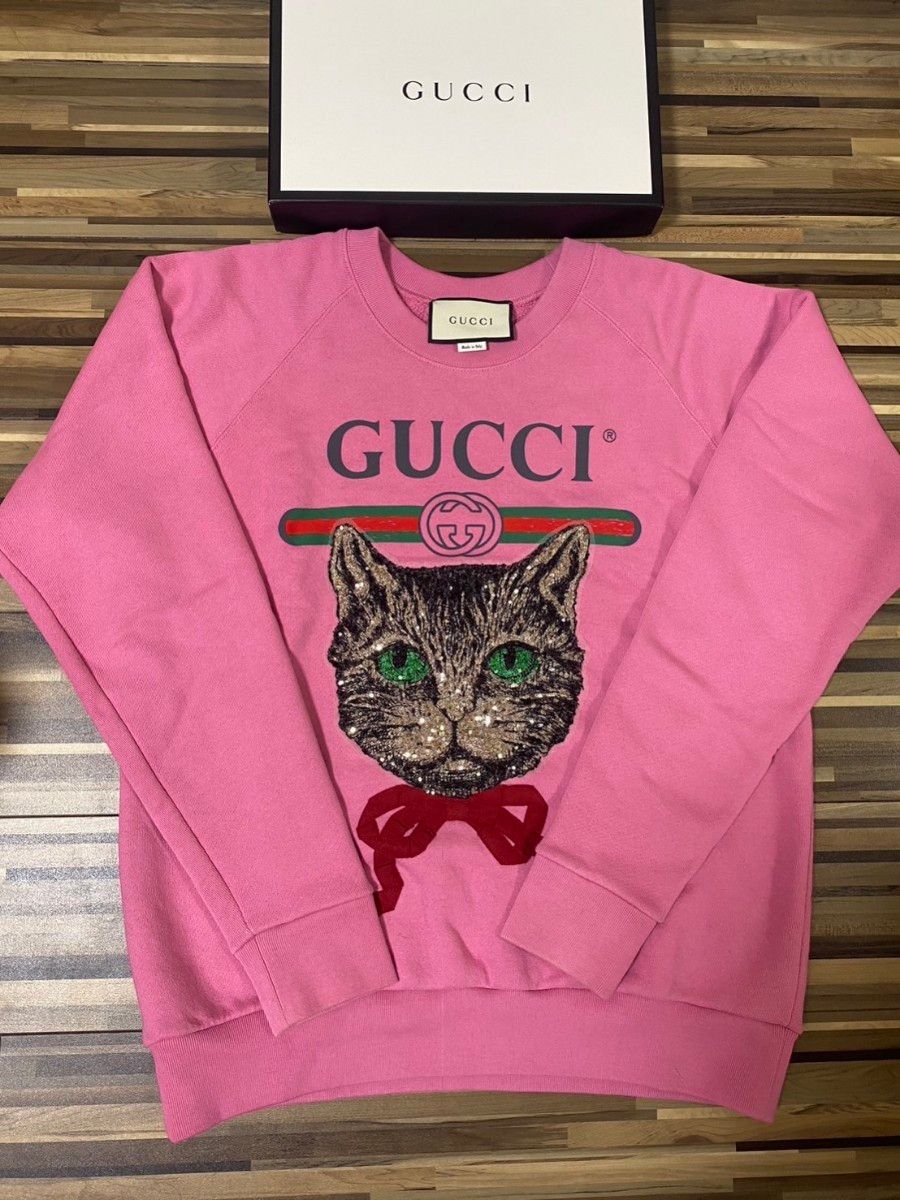 グッチ GUCCI logo sweatshirt with Mystic Cat スウェット トレーナー XS 美品　キャット