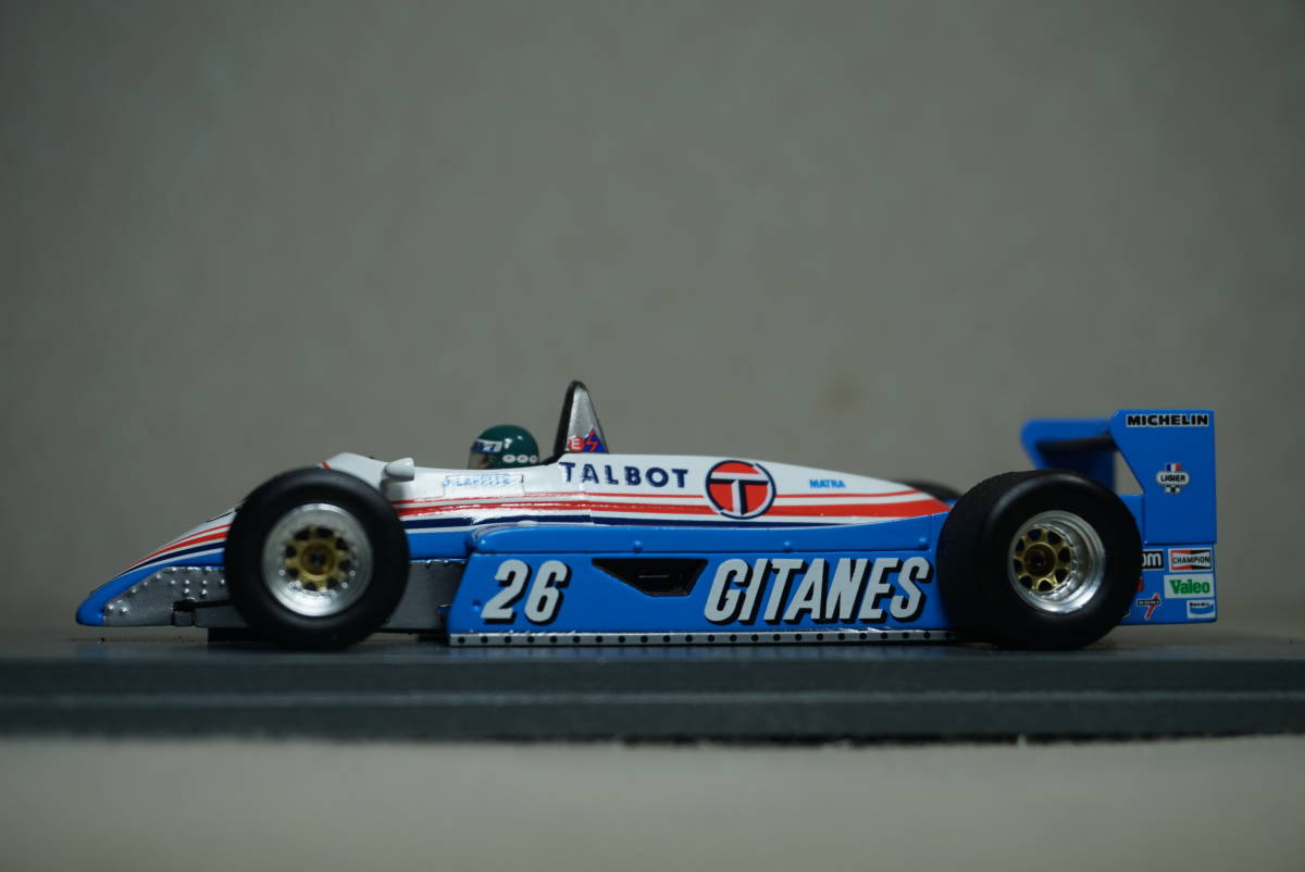 1/43 タバコデカール加工 ラフィット オーストリア 3位 spark Ligier JS19 #26 Laffite 1982 リジェ ラフィー ジタン GITANES マトラ
