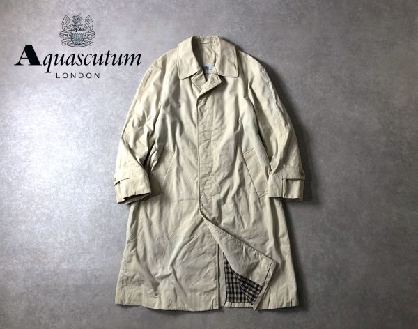 Aquascutum●英国製●伝統の一品 ステンカラー コート 　バルマカーン●アクアスキュータム_画像1
